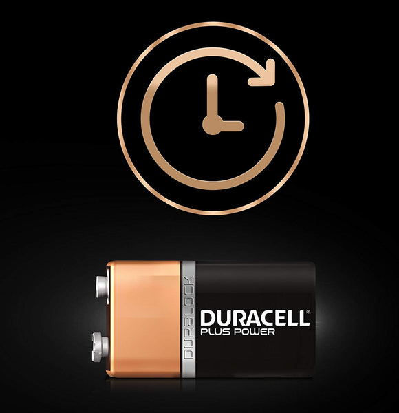 Duracell 9V Plus Power Alkaline Batteries (6LP3146, MN1604) - (2 Pack)