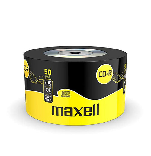 Official Maxell CD-R 50 Pack Blank Recordable Media Discs 700MB Extra Protection