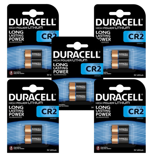 Duracell x10 CR2 3V High Power Lithium Batteries (DLCR2, CR15270) (5 Packs)