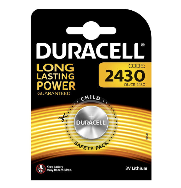 Duracell CR2430 Coin Cell 3V Lithium Batteries (DL2430) (1 Pack)