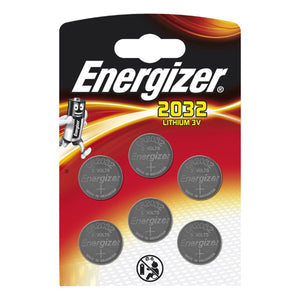 Energizer X6 CR2032 3V Lithium Coin Cell Batteries (DL2032) (Pack of 6)
