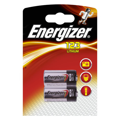 Energizer CR123 3V Lithium Batteries (CR123A, CR17345) (2 Pack)