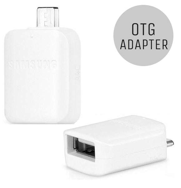 Genuine Samsung White USB-A to Micro USB OTG Adapter Converter For Samsung S6, S6 Edge, S6 Plus, S7, S7 Edge