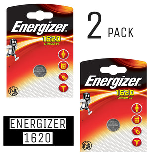 Energizer X2 CR1620 Coin Cell 3V Lithium Batteries (DL1620) (2 Packs)