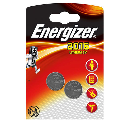 Energizer X2 CR2016 Coin Cell 3V Lithium Batteries (DL2016) (2 Pack)