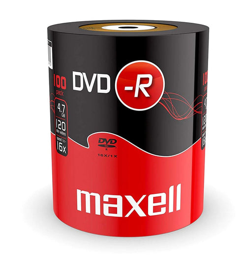 Official Maxell (100-Pack) DVD-R Blank Recordable Discs 16x 4.7GB 120 Mins PC