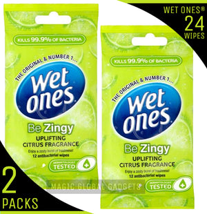 Wet Ones 'Be Zingy' Fragrance Free with Aloe Vera - 2 Packs - 24 Wipes
