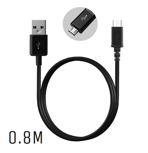 Genuine Samsung Black 0.8m Micro USB Cable For Galaxy A3, A5 , A7 (2015/16), ACE 3, S3, S4, S5, S6, S6, S7, Note 2, 3, 4