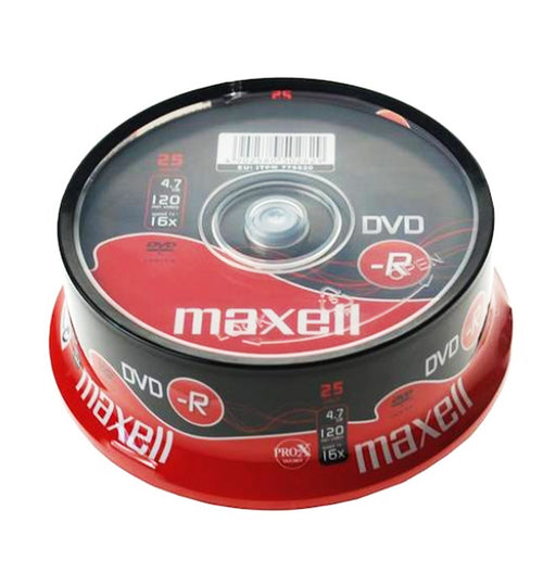 Official Maxell (25-Pack) DVD-R Blank Recordable Discs 16x 4.7GB 120 Mins PC