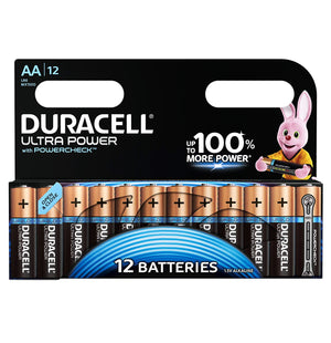 Duracell AA Ultra Power 1.5v Alkaline Batteries (LR6, MX1500) - (12 Pack)
