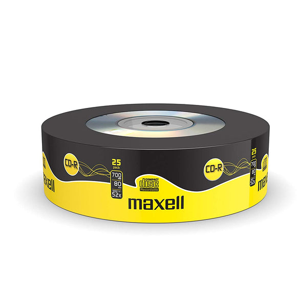 Official Maxell CD-R 25 Pack Blank Recordable Media Discs 700MB Extra Protection