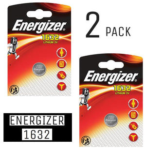 Energizer X2 CR1632 Coin Cell 3V Lithium Batteries (DL1632) (2 Packs)