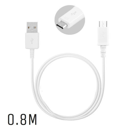 Genuine Samsung White 0.8m Micro USB Cable For Galaxy A3, A5 , A7 (2015/16), ACE 3, S3, S4, S5, S6, S6, S7, Note 2, 3, 4