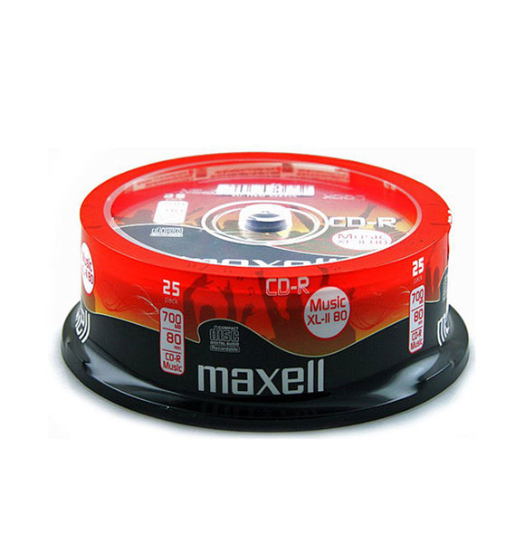 Official (100-Pack) Maxell CD-R 80 mins XL-II Digital Audio Blank Recordable Media Discs