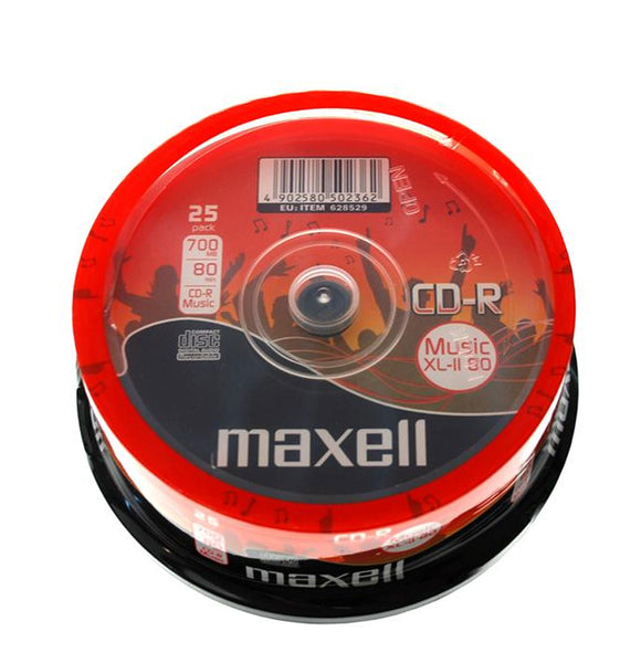 Official (100-Pack) Maxell CD-R 80 mins XL-II Digital Audio Blank Recordable Media Discs