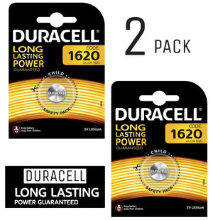 Duracell X2 CR1620 Coin Cell 3V Lithium Batteries (DL1620, ECR1620) (2 Packs)