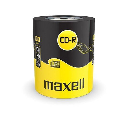 Official Maxell CD-R 100 Pack Blank Recordable Media Discs 700MB Extra Protection