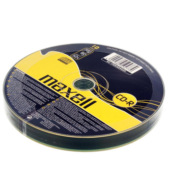 Official Maxell CD-R 10 Pack Blank Recordable Media Discs 700MB Extra Protection