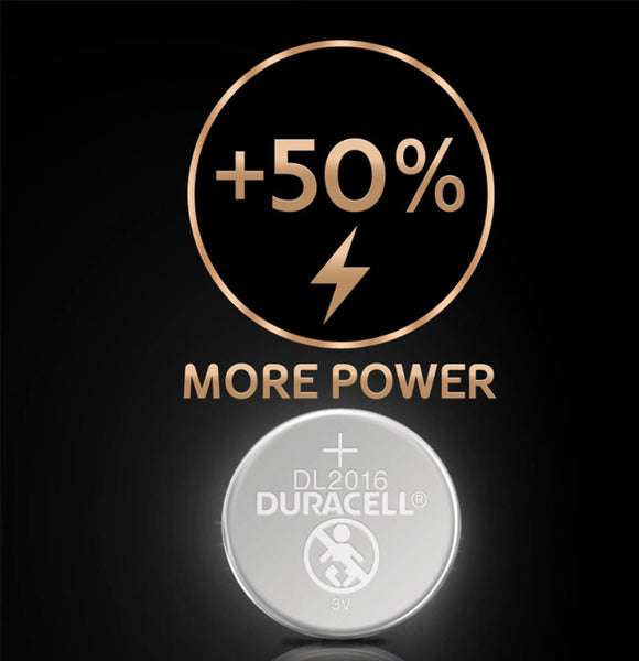Duracell X2 CR2016 Coin Cell 3V Lithium Batteries (DL2016, KCR2016) (1 Pack)