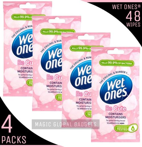 Wet Ones 'Be Cute' Fragrance Free with Aloe Vera - 4 Packs - 48 Wipes