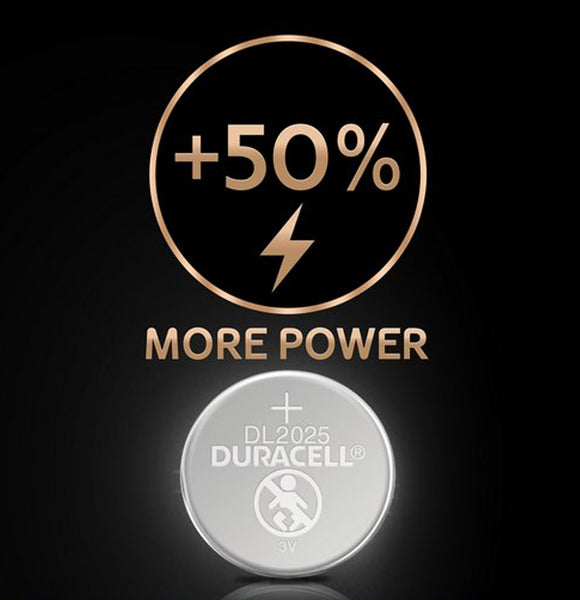 Duracell X2 CR2025 Coin Cell 3V Lithium Batteries (DL2025, ECR2025) (1 Pack)