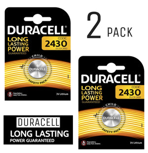 Duracell X2 CR2430 Coin Cell 3V Lithium Batteries (DL2430) (2 Pack)