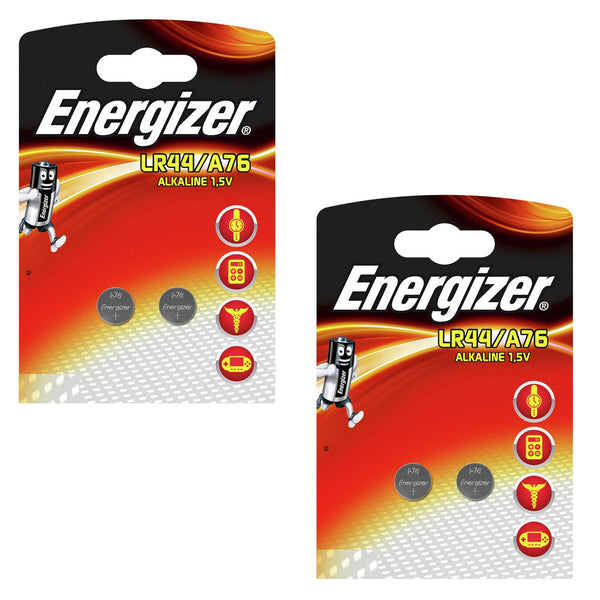 Energizer LR44 A76 1.5v Alkaline Button Cell Batteries (Pack of 4)
