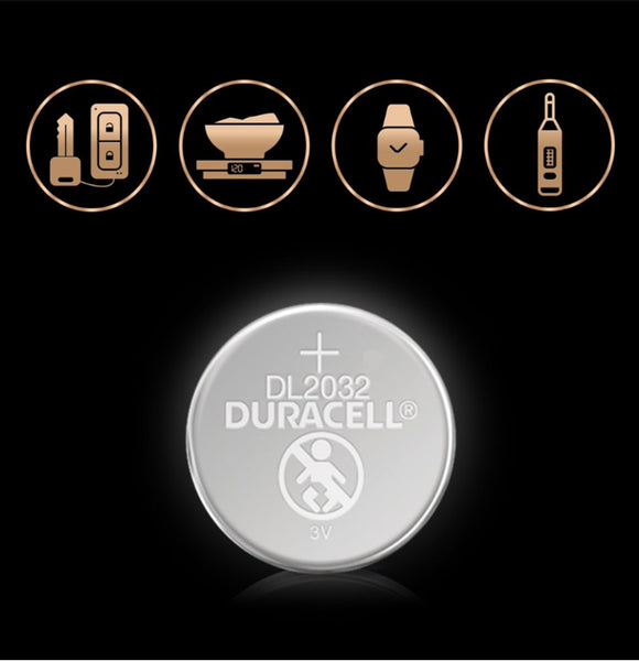 Duracell X2 CR2032 Coin Cell 3V Lithium Batteries (DL2032, ECR2032) (1 Pack)