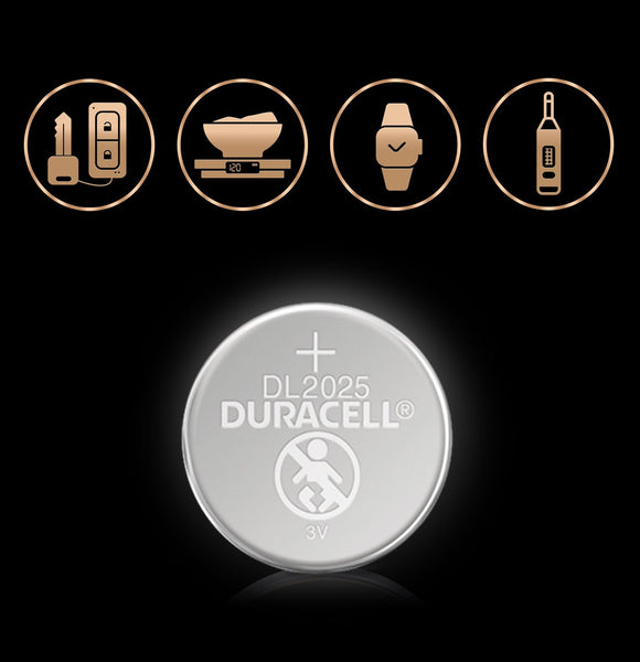 Duracell x10 CR2025 Coin Cell 3V Lithium Batteries (DL2025, ECR2025) (5 Packs)