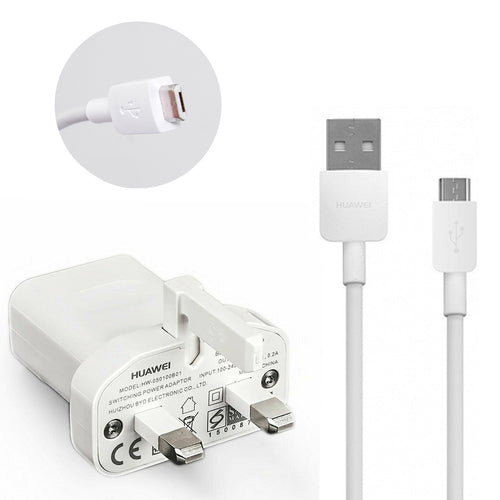 Genuine Huawei Plug & Micro USB Charging Cable For Huawei Ascend, Mate, Lite, Honor Models